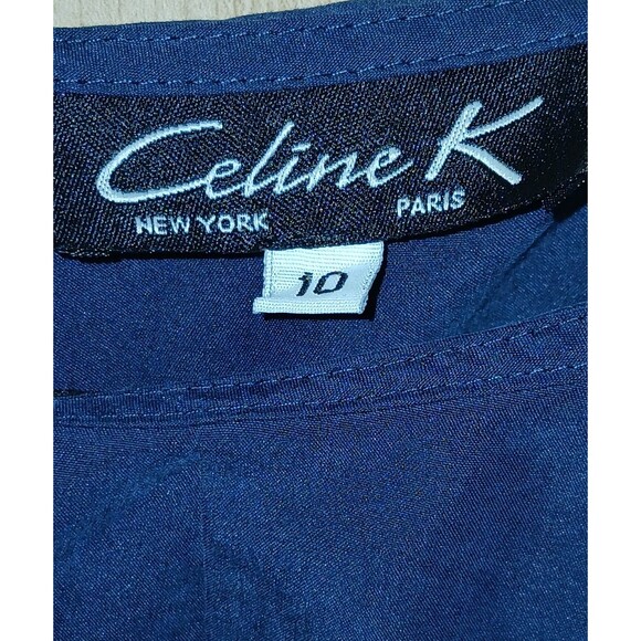Celine K New York Paris Navy Blouse Sz Small Sleeveless Chic Vnt Made In USA - Picture 6 of 7